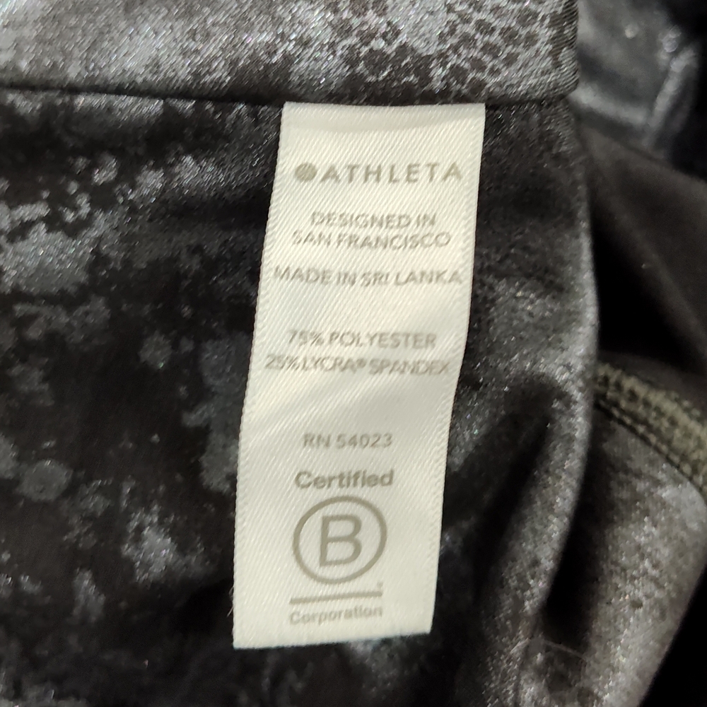 Athleta Women's XS Elation Misty Lace Tight Leggings Pants, Black Gray Silver - Picture 11 of 12